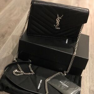 YSL envelope wallet on chain crossbody